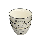 3'lü Happy Love Kalp Desenli 400 ML Kase
